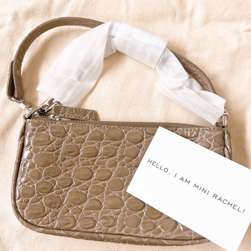 by far mini Rachel 灰色鱷魚皮感 手提肩背包+紫色款-4