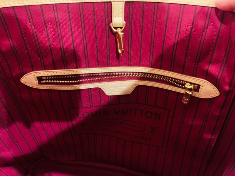 LV經典Monogram花紋Neverfull MM (大-牡丹粉紅)-1