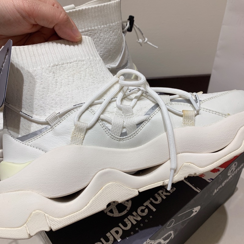 全新Acupuncture 襪套式米白色牛皮老爹鞋38號-附鞋盒紙袋-3