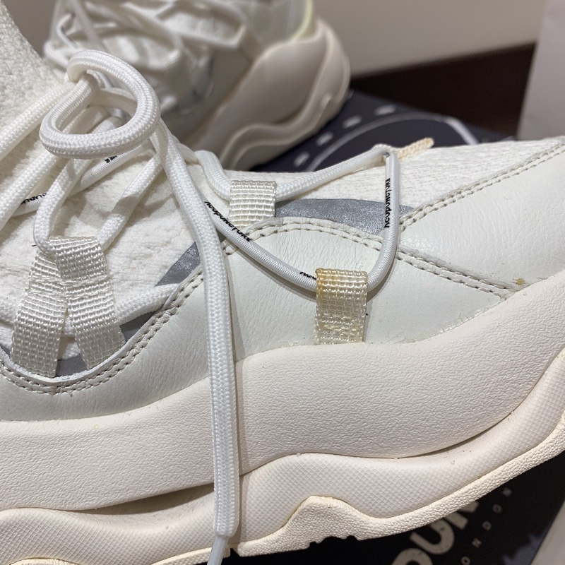 全新Acupuncture 襪套式米白色牛皮老爹鞋38號-附鞋盒紙袋-4