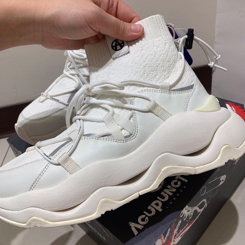 全新Acupuncture 襪套式米白色牛皮老爹鞋38號-附鞋盒紙袋-9