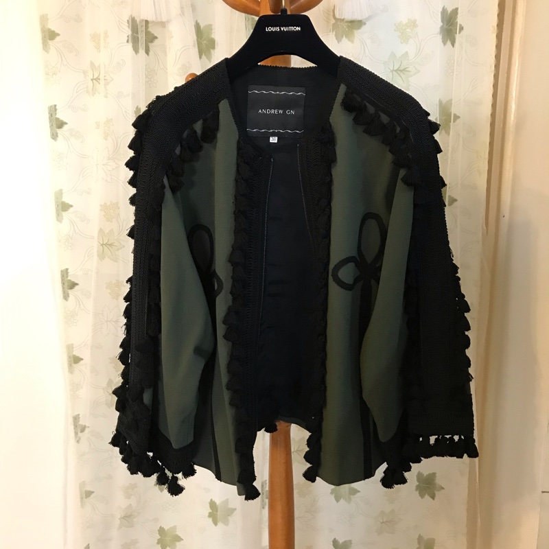 50）Andrew GN墨綠色設計感外套 L可穿 幾乎全新-0