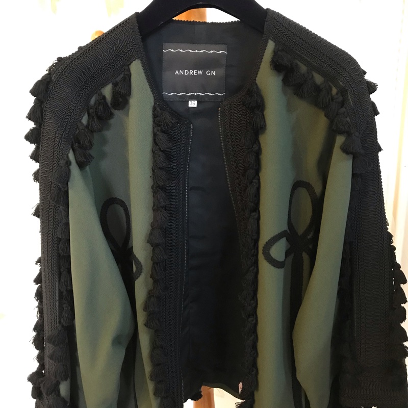 50）Andrew GN墨綠色設計感外套 L可穿 幾乎全新-2