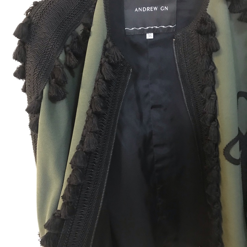50）Andrew GN墨綠色設計感外套 L可穿 幾乎全新-3