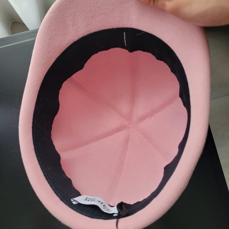 Maison Michel粉色羊毛騎士帽、馬術帽(半價出清)-6