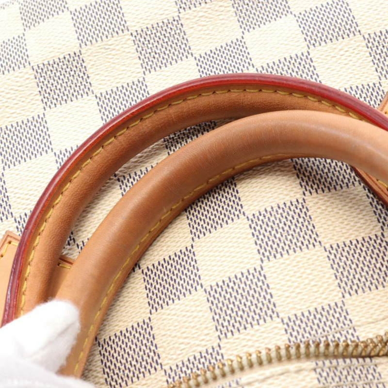 【日本直送】中古LOUIS VUITTON[B]Speedy30 白色棋盤格 手提包 PVC 真皮 白色-7