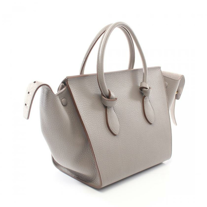  【日本直送】中古CELINE[B]TIE 真皮手提包 灰米色-1