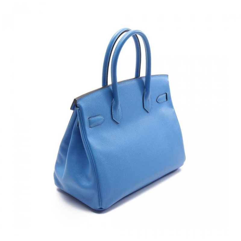 【日本直送】中古HERMES[AB]Birkin 鉑金包30 Blue Paradise 天堂藍 手提包 Veau Epsom壓花小公牛皮 藍色 金色五金 □R刻印-1