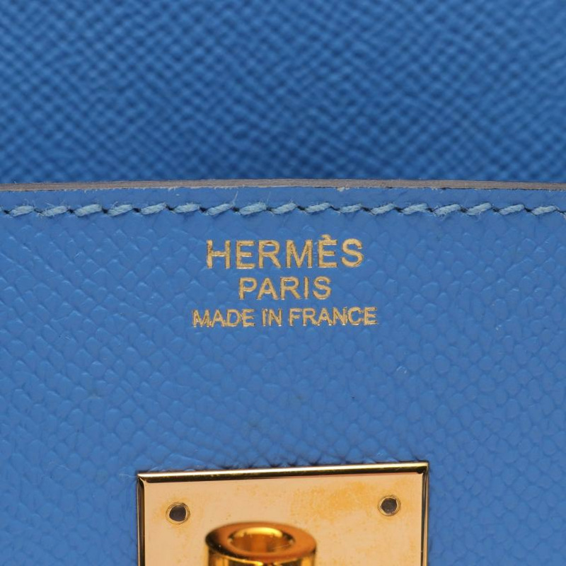 【日本直送】中古HERMES[AB]Birkin 鉑金包30 Blue Paradise 天堂藍 手提包 Veau Epsom壓花小公牛皮 藍色 金色五金 □R刻印-3