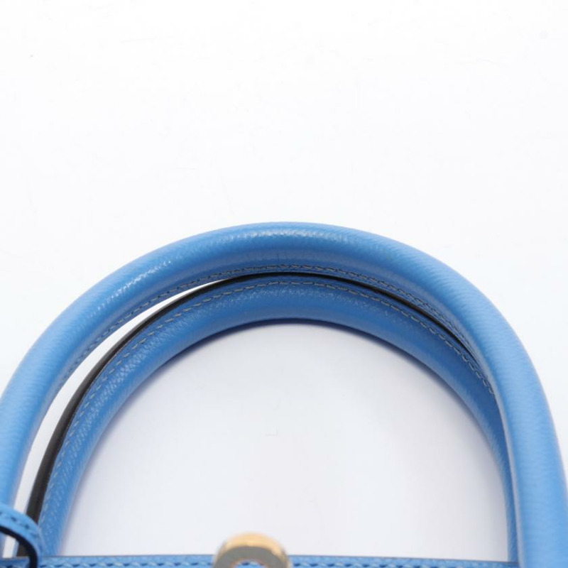 【日本直送】中古HERMES[AB]Birkin 鉑金包30 Blue Paradise 天堂藍 手提包 Veau Epsom壓花小公牛皮 藍色 金色五金 □R刻印-6