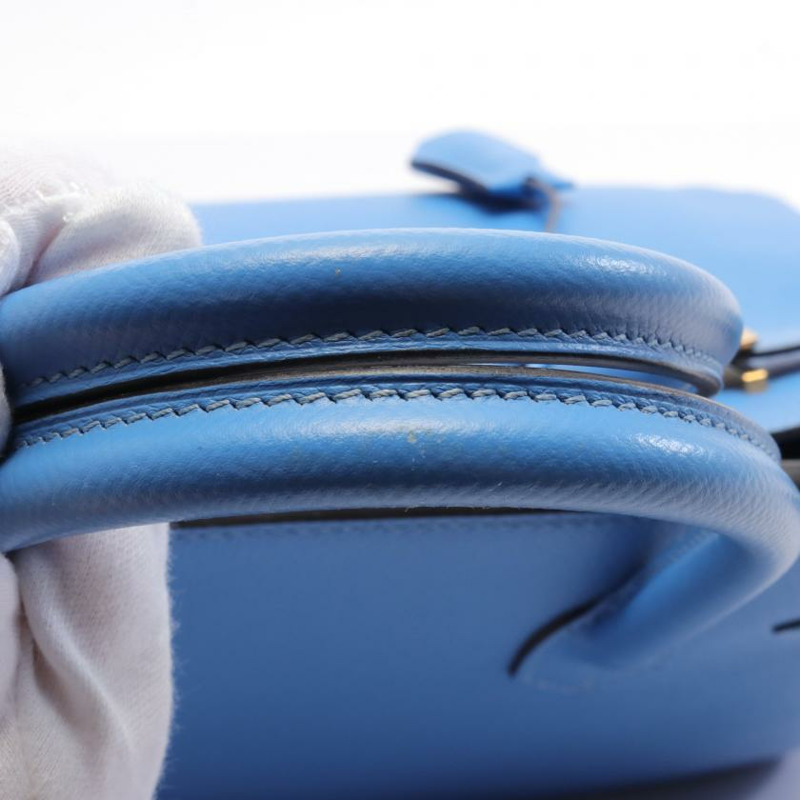 【日本直送】中古HERMES[AB]Birkin 鉑金包30 Blue Paradise 天堂藍 手提包 Veau Epsom壓花小公牛皮 藍色 金色五金 □R刻印-7