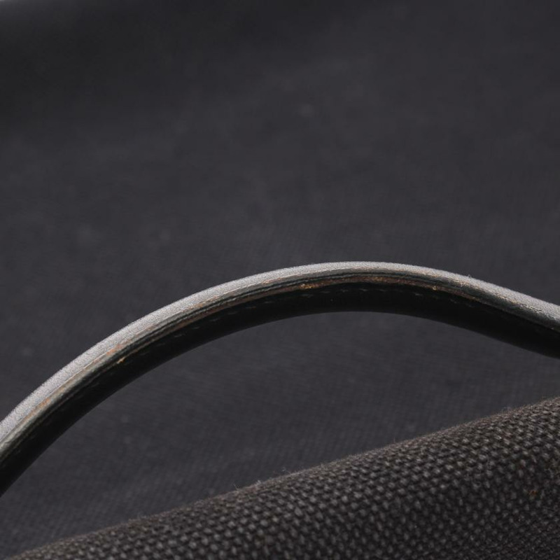 【日本直送】中古HERMES[B]Victoria 帆布肩包 真皮 黑色 銀色五金 兩用款 □H刻印-8