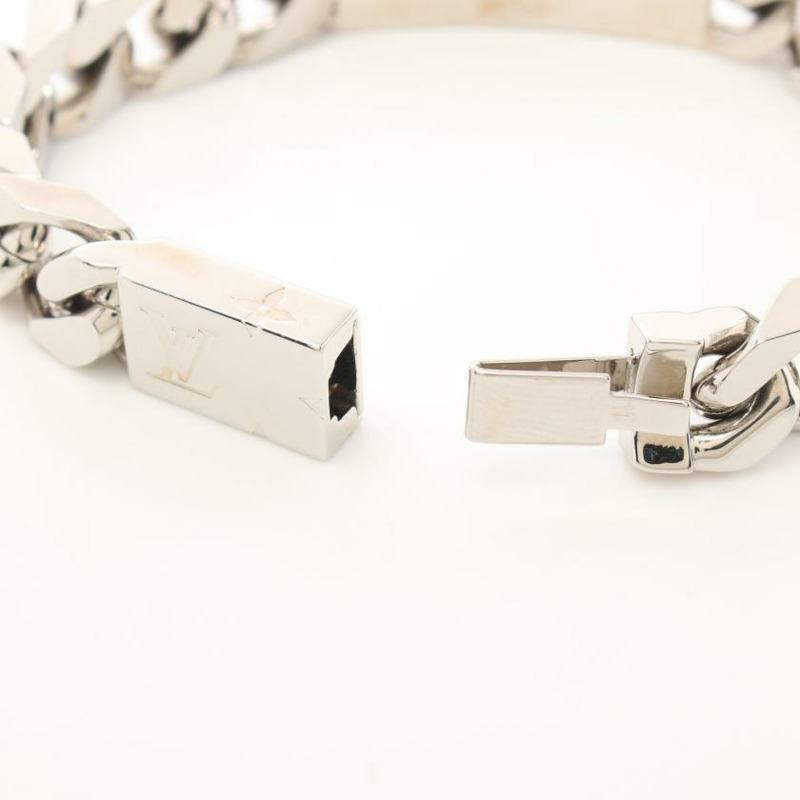 【日本直送】中古LOUIS VUITTON[B]老花 鏈條 手鍊手環 銀色-2