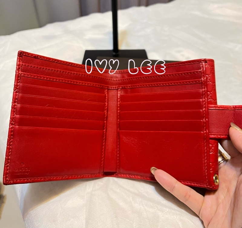 GUCCI （已售出）魅力紅色GG壓紋短夾 小皮夾282579 二手精品-2