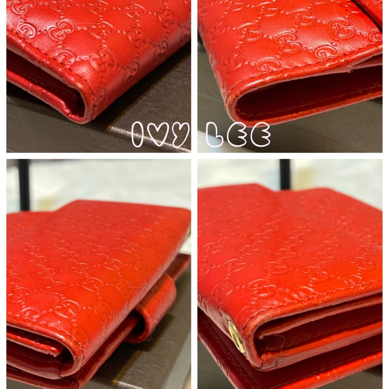 GUCCI （已售出）魅力紅色GG壓紋短夾 小皮夾282579 二手精品-6