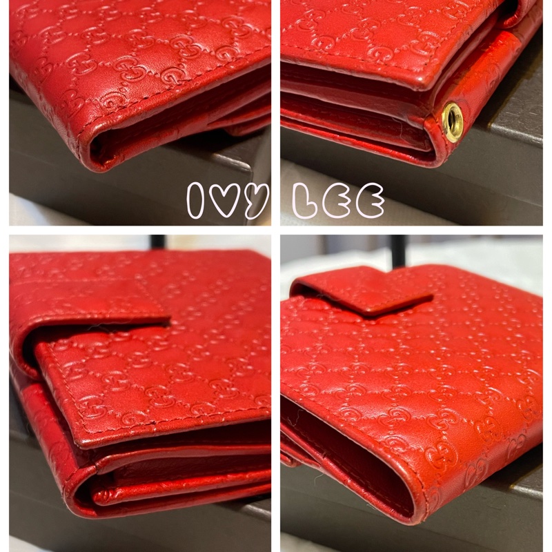 GUCCI （已售出）魅力紅色GG壓紋短夾 小皮夾282579 二手精品-7