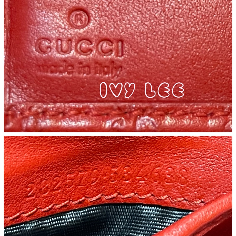 GUCCI （已售出）魅力紅色GG壓紋短夾 小皮夾282579 二手精品-9