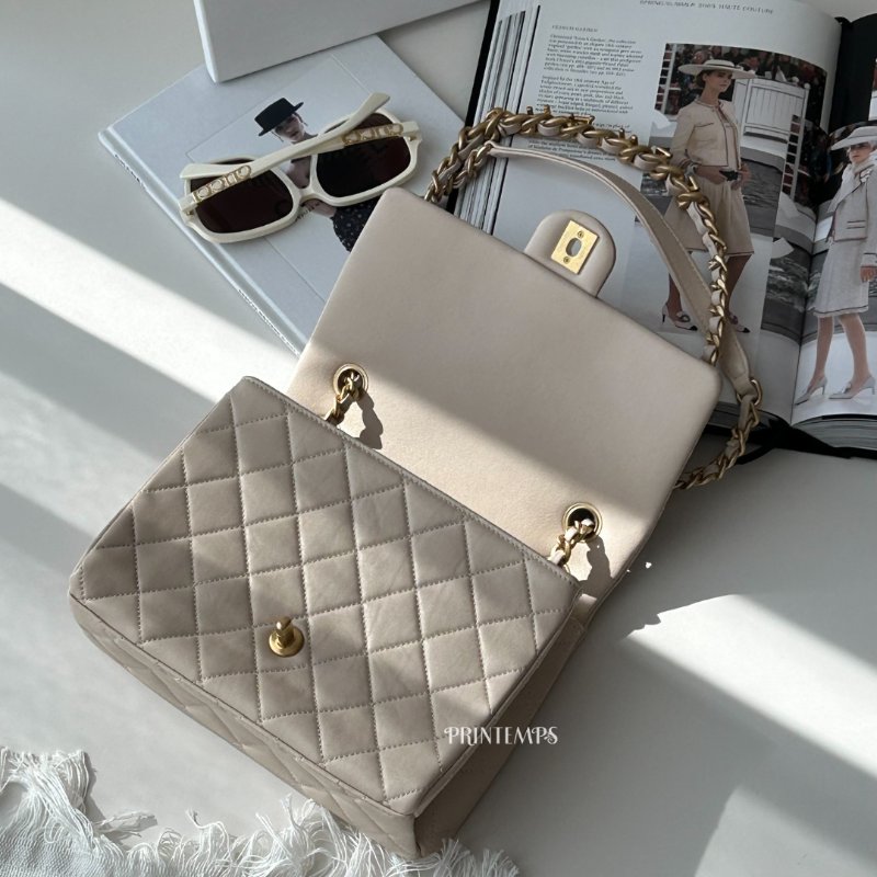 |CHANEL|23P 字母鏈條雙鍊口蓋包-5