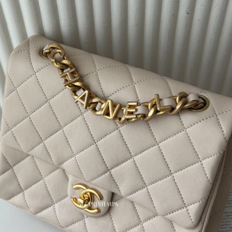 |CHANEL|23P 字母鏈條雙鍊口蓋包-6