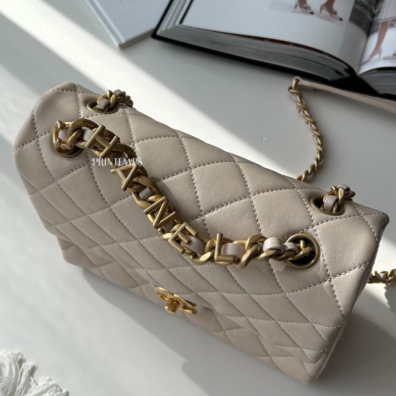 |CHANEL|23P 字母鏈條雙鍊口蓋包-7