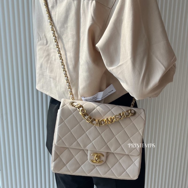 |CHANEL|23P 字母鏈條雙鍊口蓋包-12