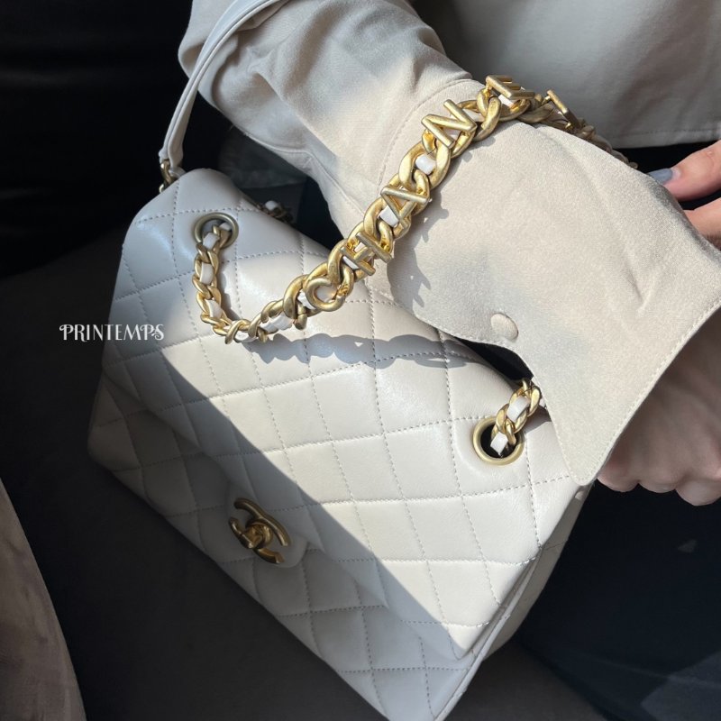 |CHANEL|23P 字母鏈條雙鍊口蓋包-14