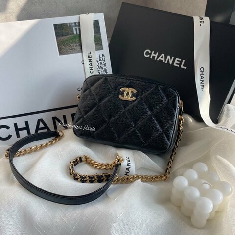 ｜CHANEL｜拼接雙鍊相機包