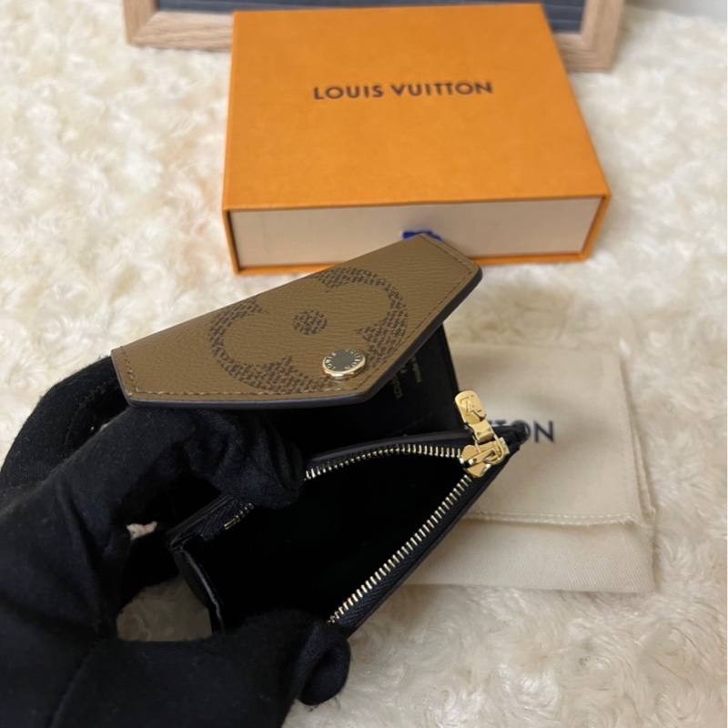 LV M80725 Zoe Wallet 經典老花拼色迷你短夾-3