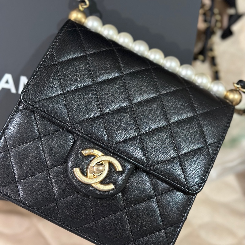 CHANEL 方胖all black、金球牛仔、珍珠包-2