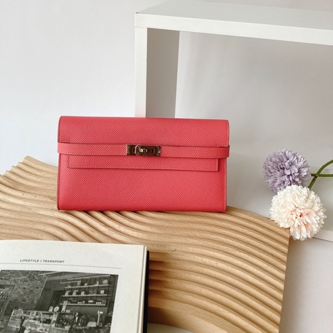 HERMÈS 8W 杜鵑粉 Eason Kelly 長夾