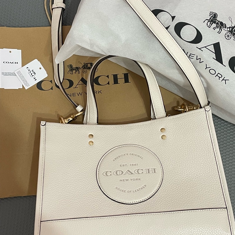 Coach 中號白色托特包-0