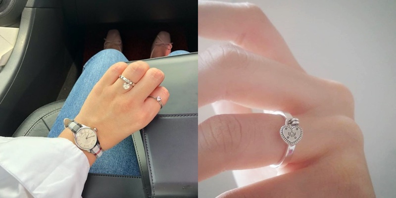 二手正品 Pandora潘朵拉 心型掛鎖戒指 #52-12