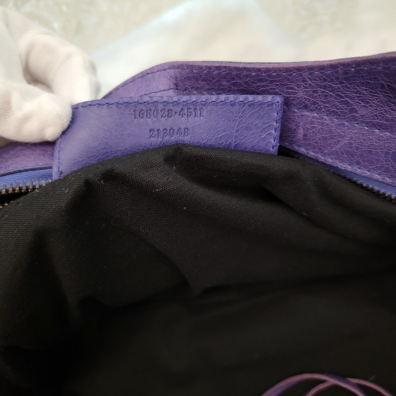BALENCIAGA 巴黎世家機車包,紫色,附購證,全配-6