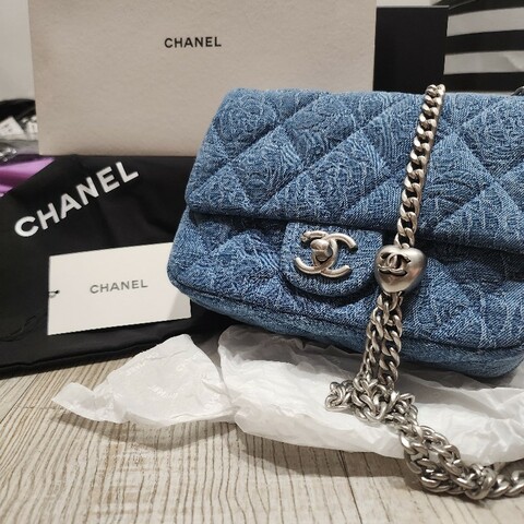 CHANEL 23P 玫瑰牛仔愛心調節方胖