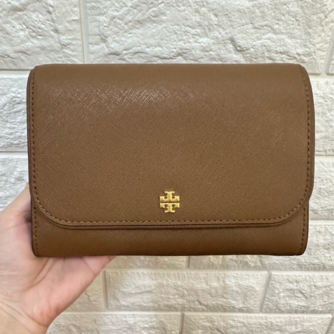 TB正品Tory Burch 防刮十字紋翻蓋鍊帶斜背WOC包(新款大磁釦）
