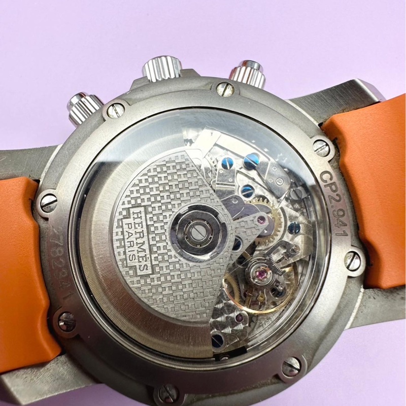 Hermes愛馬仕橘鈦合金高階潛水錶-2