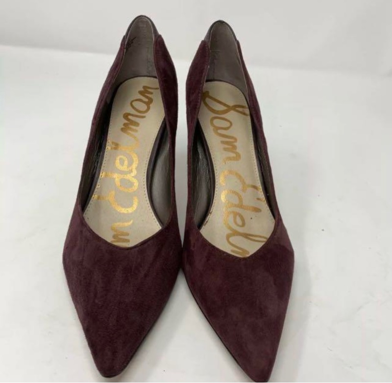 Sam Edelman 性感葡萄紅紫尖頭細根高跟鞋 9號-1