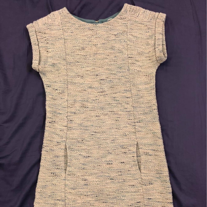 Chloe 水藍毛呢洋裝-0