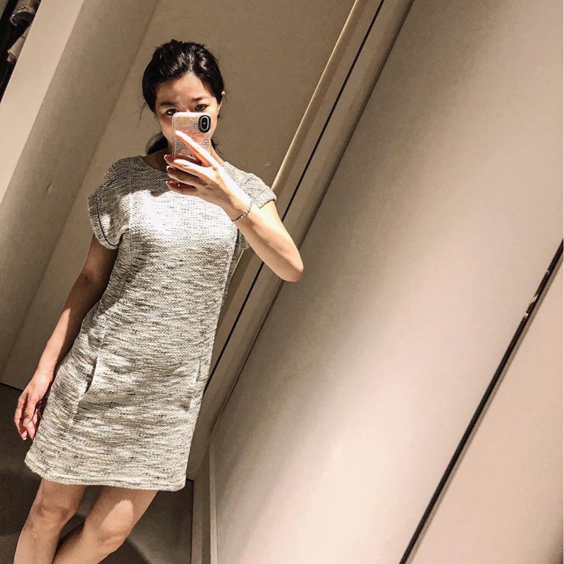 Chloe 水藍毛呢洋裝-5