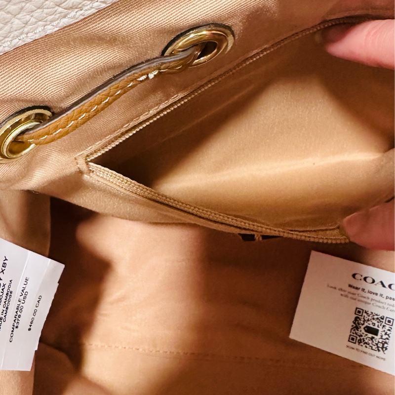 Coach 馬車LOGO荔枝皮革兩用水桶包 元寶 福袋-4