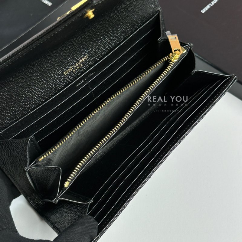 YSL 粒面壓紋翻蓋長夾-2