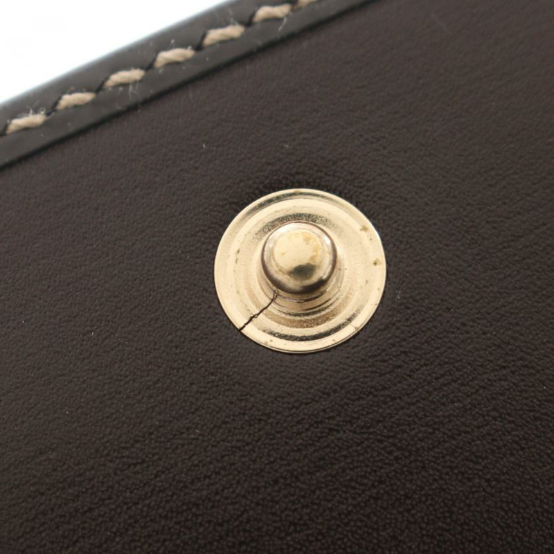 【日本直送】中古GUCCI[B]雙G SUPREME 對折錢包 雙子母扣錢包 PVC 釉面皮 米色 深棕色-4