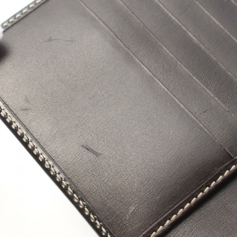 【日本直送】中古GUCCI[B]雙G SUPREME 對折錢包 雙子母扣錢包 PVC 釉面皮 米色 深棕色-5