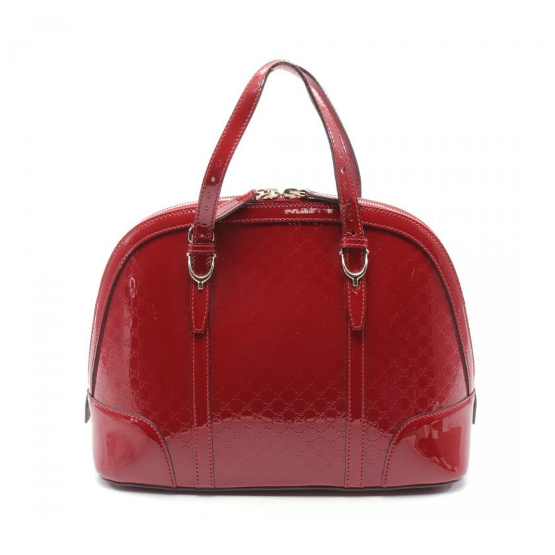 【日本直送】中古GUCCI[B]Nice MicroGuccissima 手提包 釉面皮 紅色-0