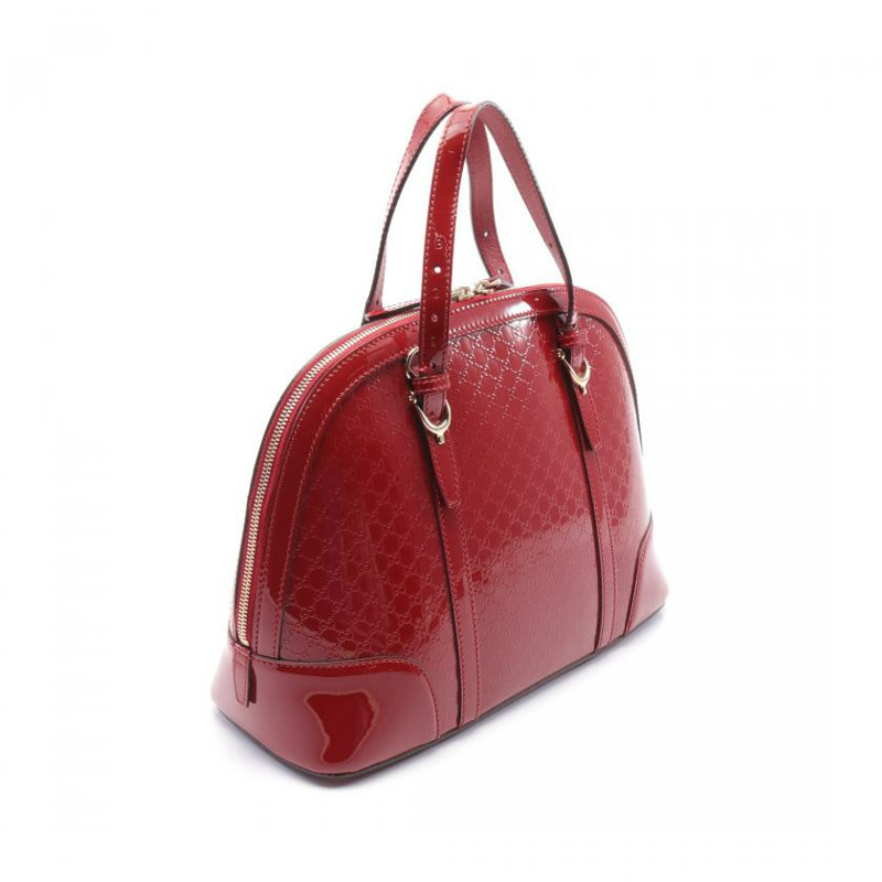 【日本直送】中古GUCCI[B]Nice MicroGuccissima 手提包 釉面皮 紅色-1