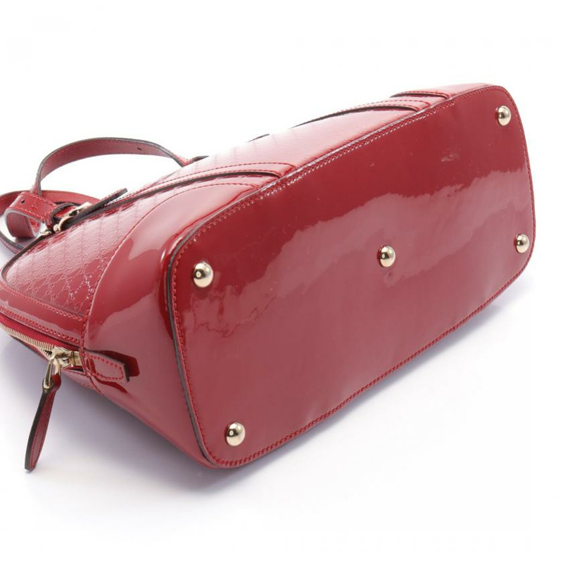 【日本直送】中古GUCCI[B]Nice MicroGuccissima 手提包 釉面皮 紅色-7