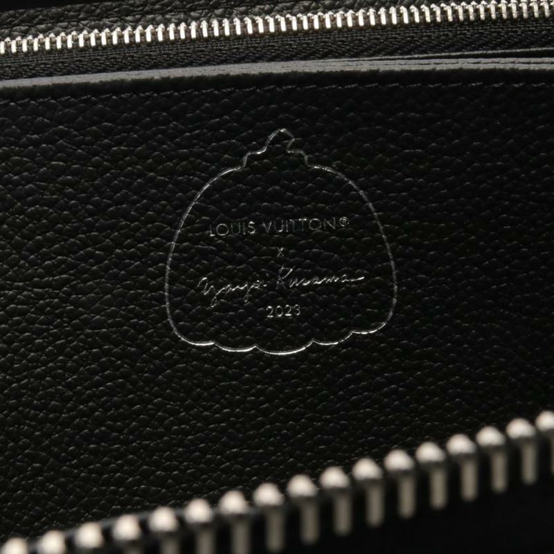 【日本直送】中古LOUIS VUITTON[A]LV × YK 圓角拉鍊長款真皮錢包 黑色 白色-3