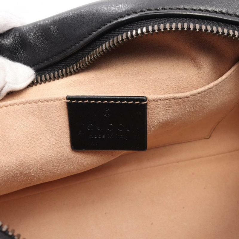 【日本直送】中古GUCCI[B]GG Marmont 鏈條真皮肩包 黑色-3