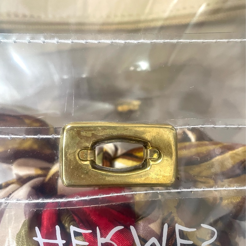 復古vintage中性款愛馬仕HERMES Vinyl Kelly限定紀念款pvc手提包 公事包 側肩包 透明包-8