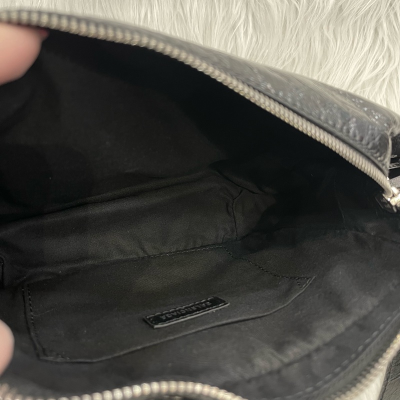 Balenciaga 542013 黑皺褶羊皮拉鍊腰包Neo Lift-13